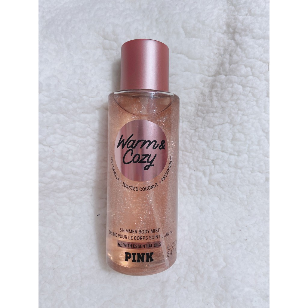 {Bill Mỹ} {Best Seller} Pink Warm & Cozy Nước Hoa Xịt Thơm Toàn Thân Có Nhũ Victorias Secret Vs Body Mist 250Ml