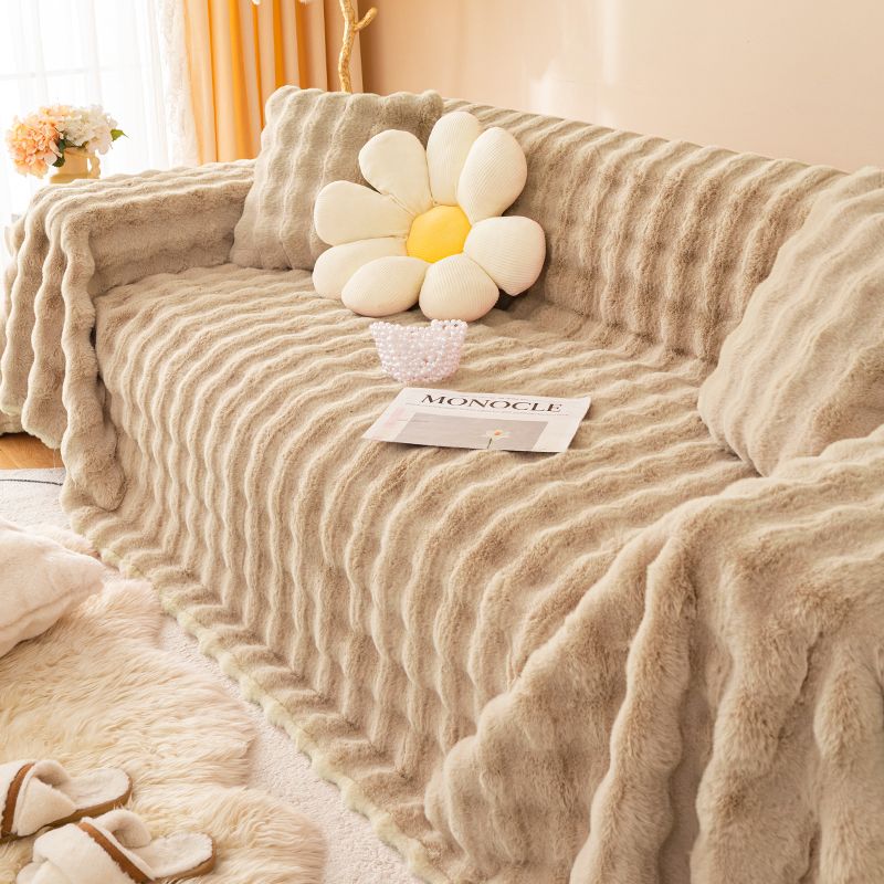Thỏ sang trọng bọc ghế Sofa dày ấm áp đệm Sofa mùa thu đông bọc ghế Sofa chống mèo chân không lông Sofa chăn đệm