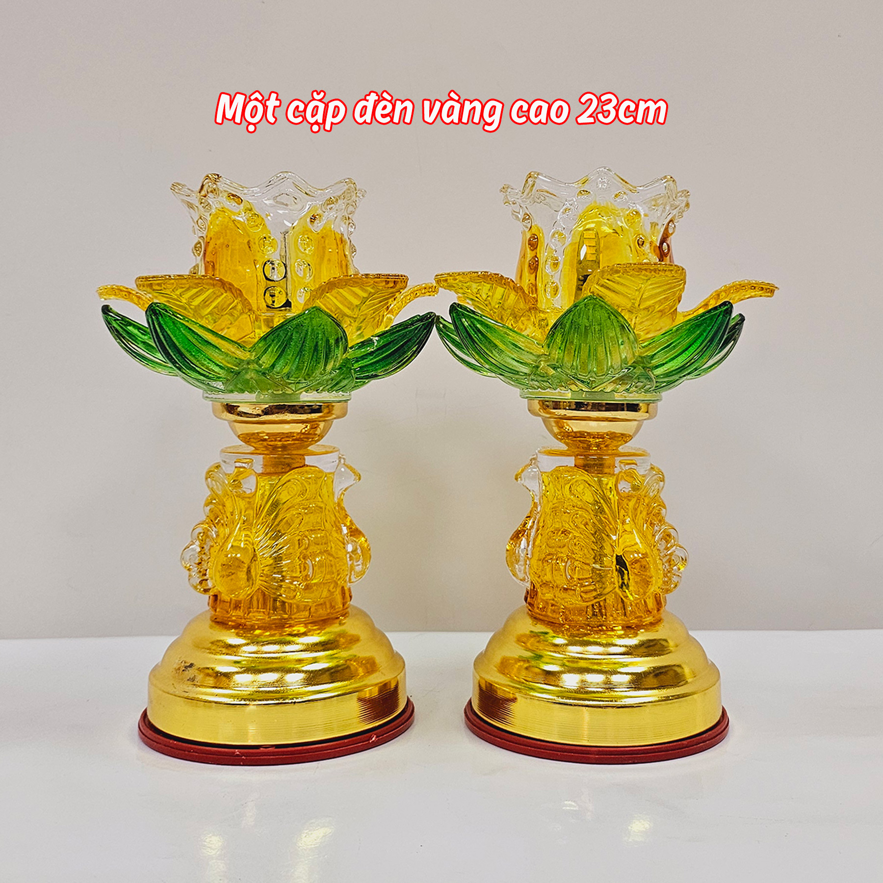Đèn Bàn Thờ Hoa Sen Cao Cấp Kèm Led Siêu Sáng CHÂN THIỆN MỸ Đồ Thờ Cúng Gia Tiên Trang Trí Bàn Thờ Phật