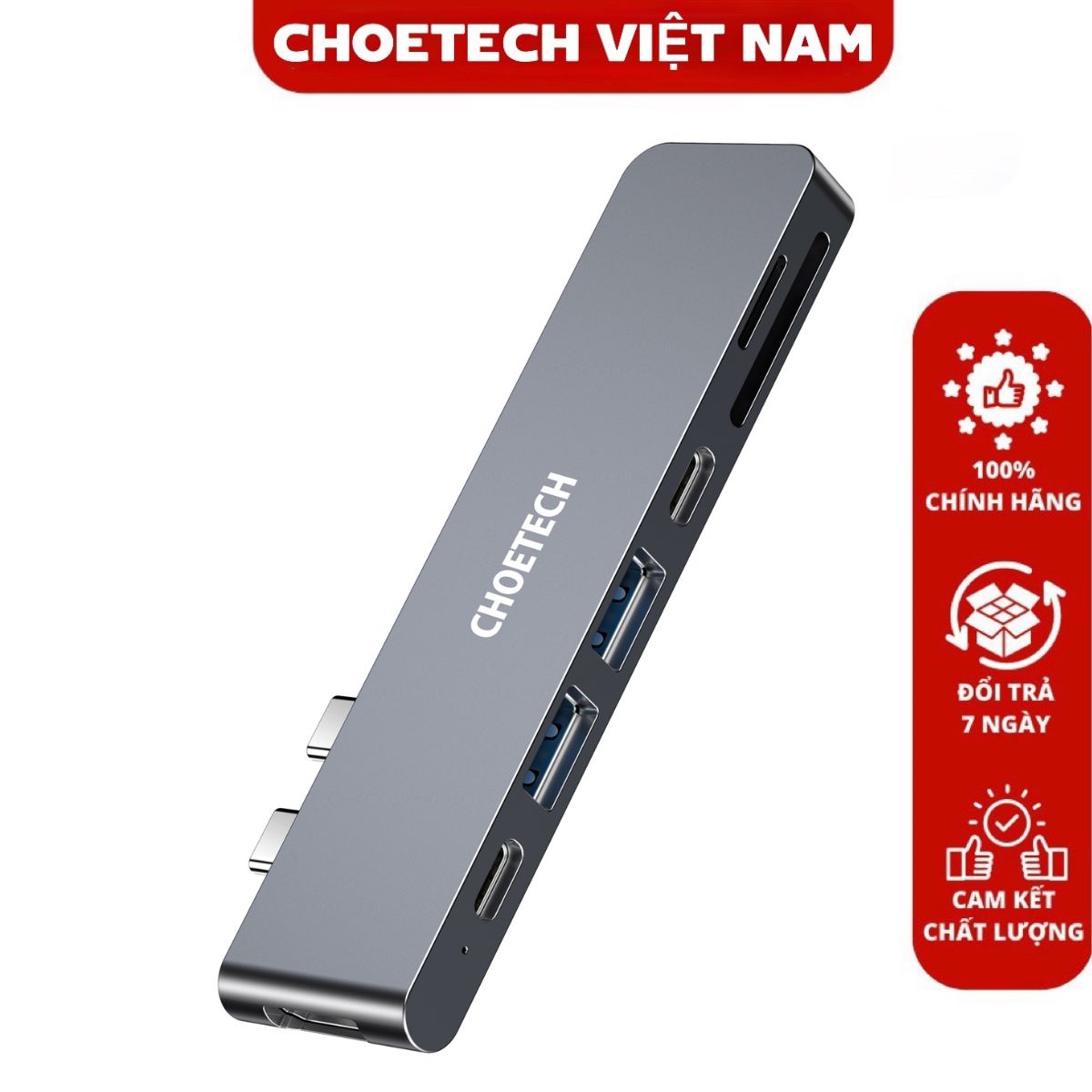 Hub chuyển 7in 2 Choetech HUB-M14 dùng cho Macbook- Hàng chính hãng