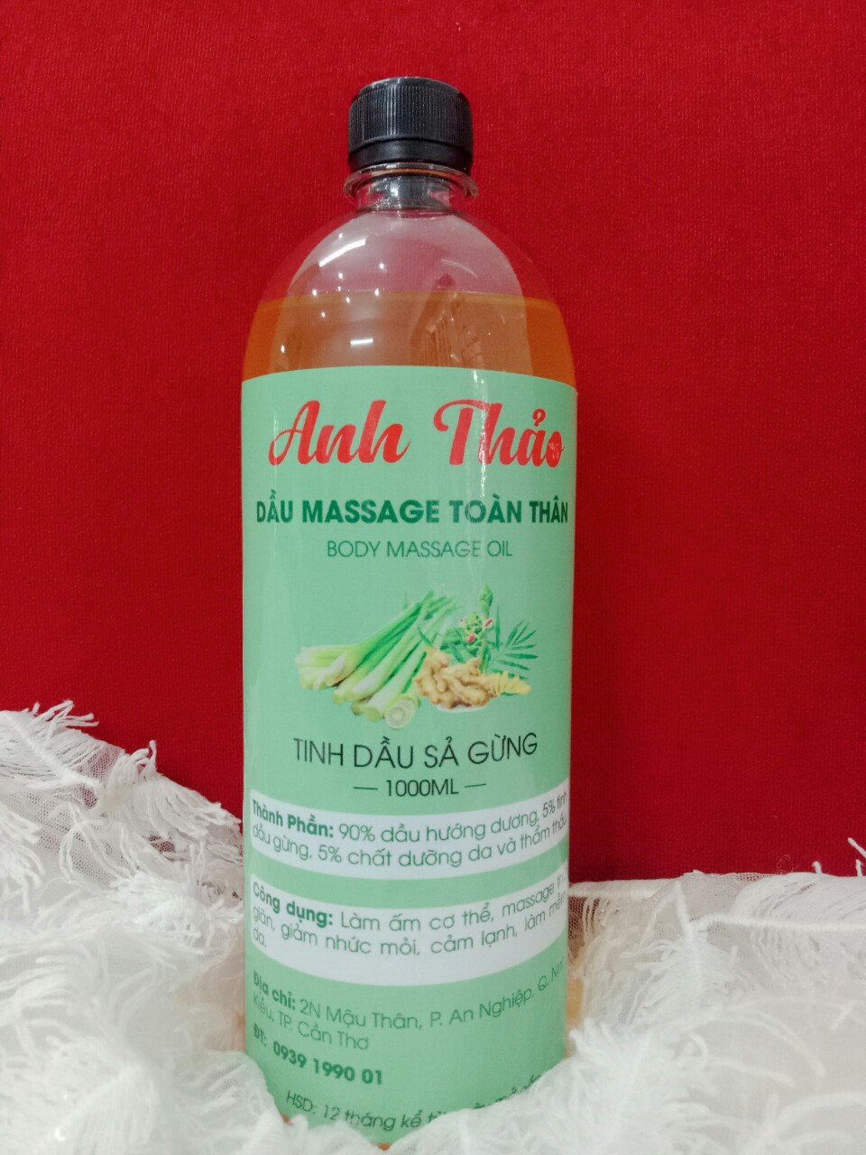 Dầu Massage Body Sả Gừng Anh Thảo 1000Ml