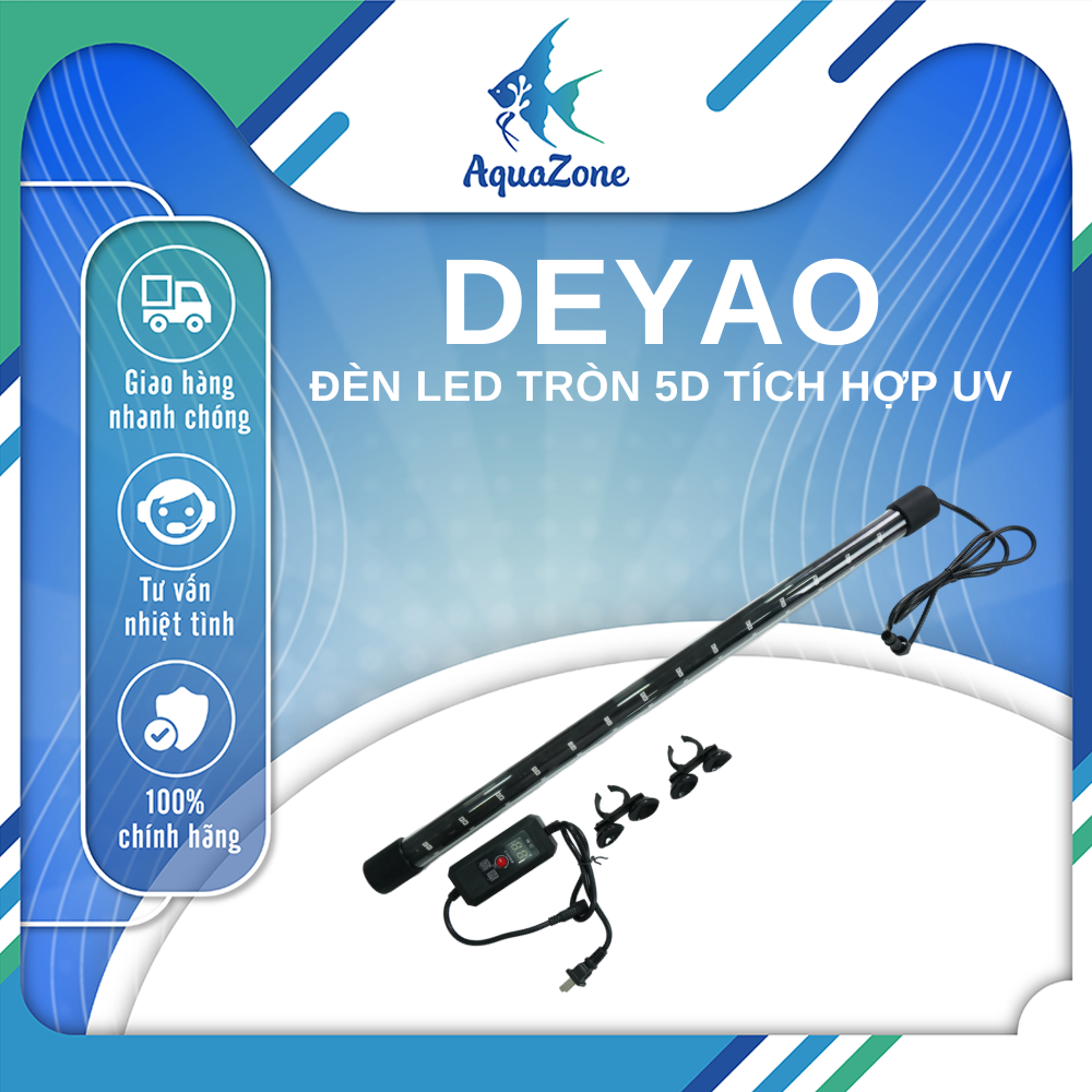 Đèn led tròn bể cá Deyao 5D đèn led RGB tích hợp UV