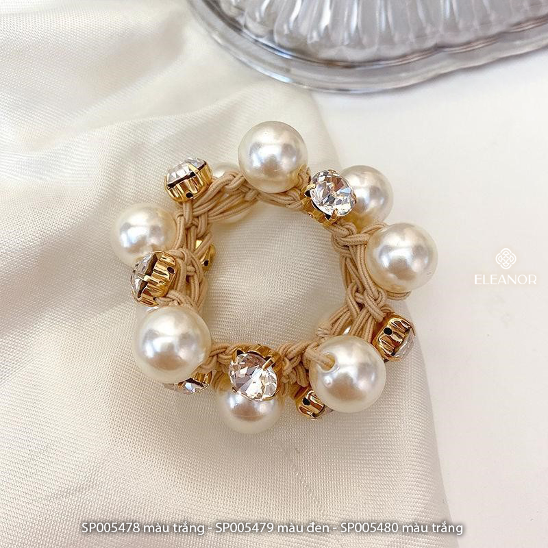 Dây buộc tóc nữ đính đá Eleanor Accessories dây cột tóc ngọc trai nhân tạo phụ kiện tóc 5478