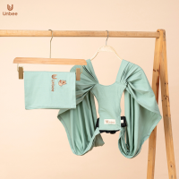 Địu vải cho bé sơ sinh UNBEE Cotton Organic đủ màu cho bé 0-24 tháng tuổi - địu em bé trợ lực