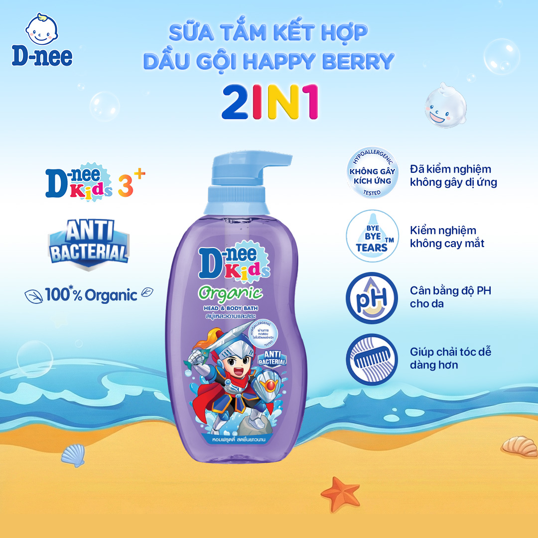 Combo 12 Tắm gội toàn thân trẻ em (>3 tuổi) D-nee 400 ML - Very Berry