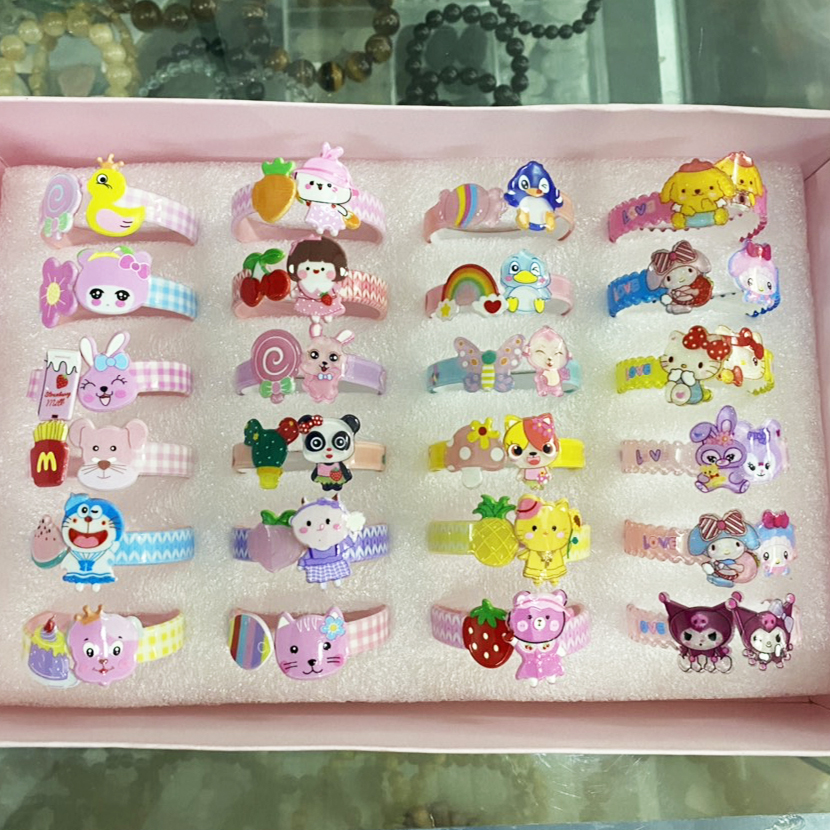 Vòng Tay Trẻ Em Vòng Đeo Tay Co Dãn Hoạt Hình Kuromi Melody Đồ Chơi Bé Gái Sanrio Hello Kitty Quà Tặ