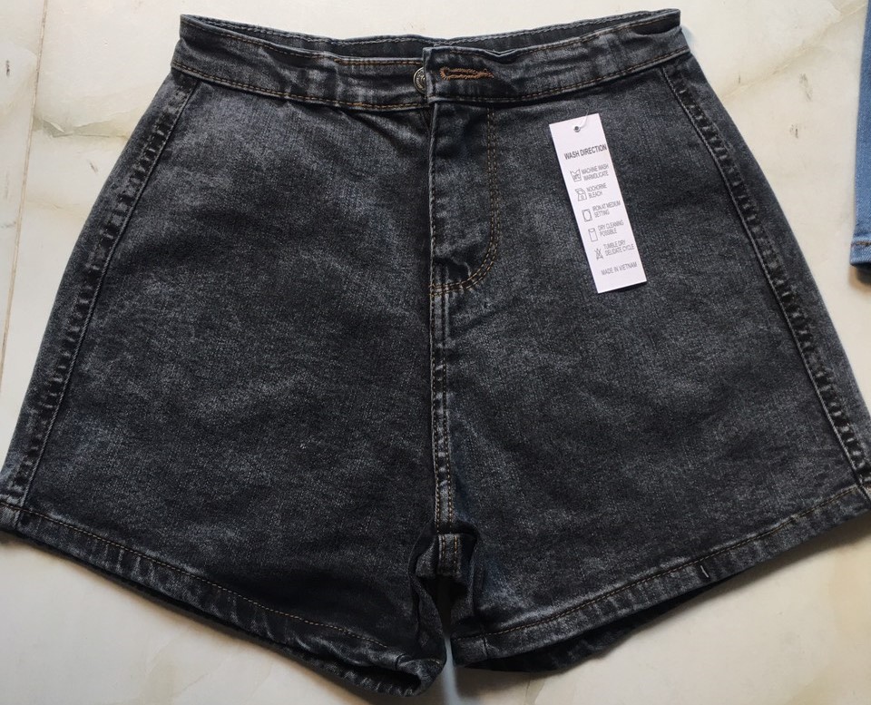 Quần short đùi jean nữ co dãn cạp cao lưng ôm body tôn dáng