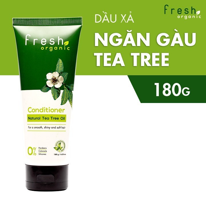 Dầu xả Fresh Organic 180g Ngăn ngừa gàu chiết xuất Tràm trà hữu cơ - Giảm rụng tóc Chiết xuất Hương 