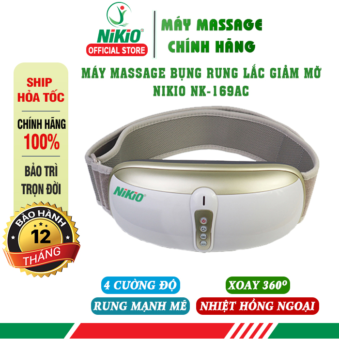 Máy Massage Bụng Giãm Mỡ Nikio NK-169AC / NK-169DC - Công Nghệ Mát Xa Rung Lắc Kết Hợp Hồng Ngoại Đá