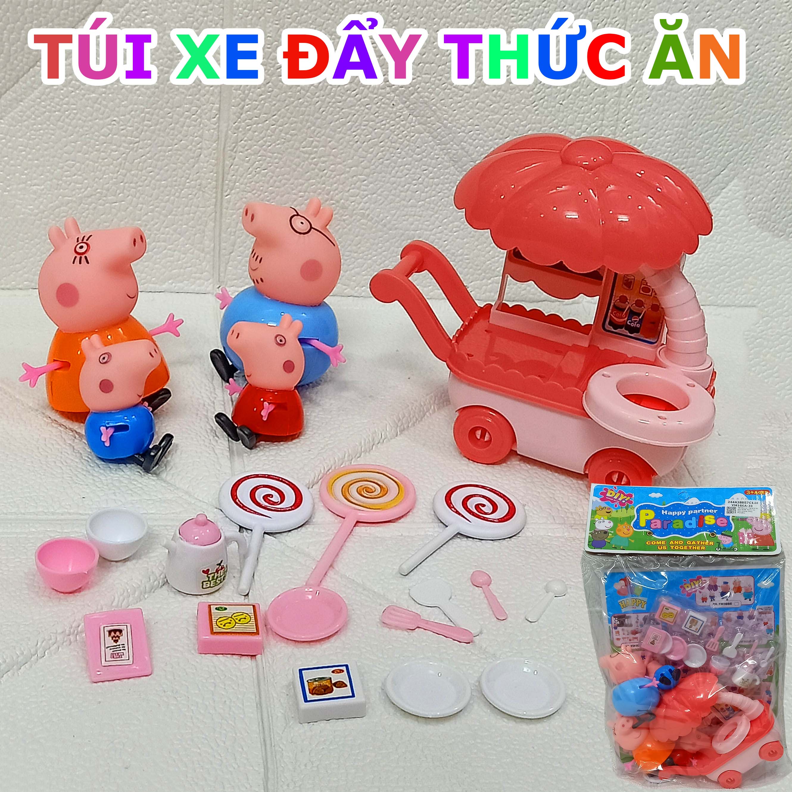 Đồ Chơi Mô Hình Nhân Vật Gia Đình Heo Peppa Bán Hàng Tính Tiền Siêu Thị Đi Chợ