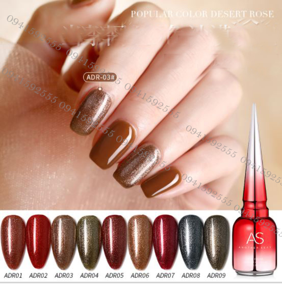 Set Sơn Gel As Nhũ Mã Adr Mẫu Chai Đỏ Nhọn 9 Chai 15Ml Siêu Hot Siêu Xịn