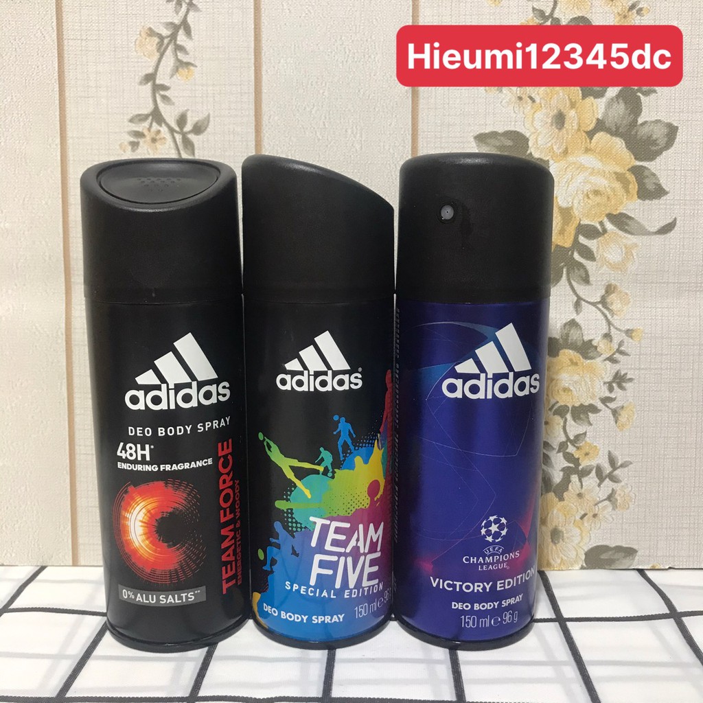 Xịt Khử Mùi Toàn Thân Nam Adidas Deo Body Spray 24H 150Ml Pháp