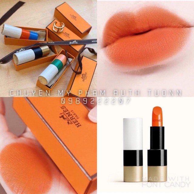 Son Rouge Hermes Satin Lipstick 33 - Orange Boite