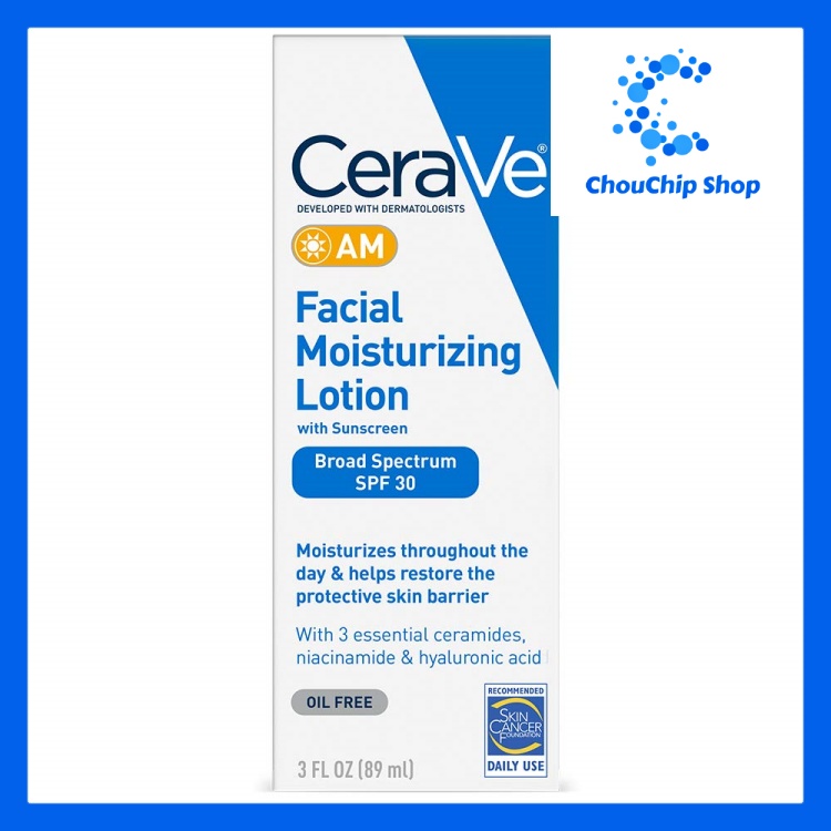 [Hcm]Kem Dưỡng Ẩm Cả Ngày Cerave Facial Moisturizing Lotion Am Spf 30 Với Ceramides Niacinamide Và Hyaluronic Acid 89Ml