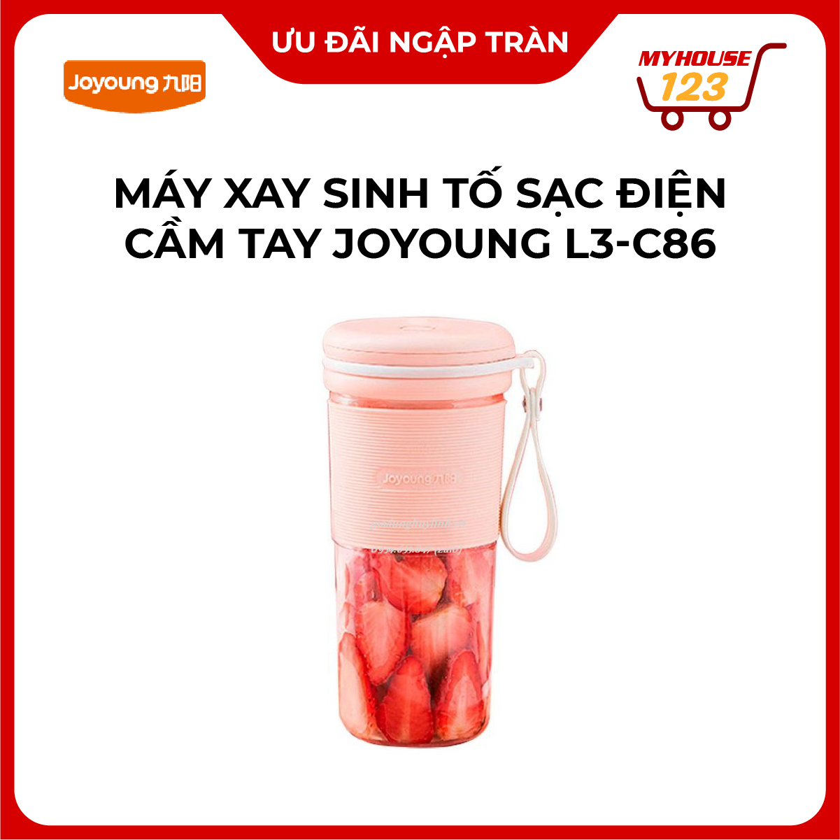 Máy Xay Sinh Tố Sạc Điện Cầm Tay Joyoung L3-C86 - Hàng Chính Hãng