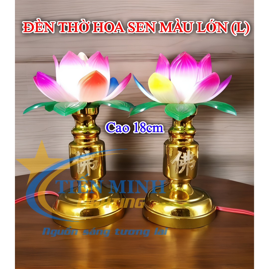 [Giá cặp] Đèn thờ hoa sen nhiều kích thước sen L/ sen T/ sen N dùng bóng trái ớt đui E12 thông dụng