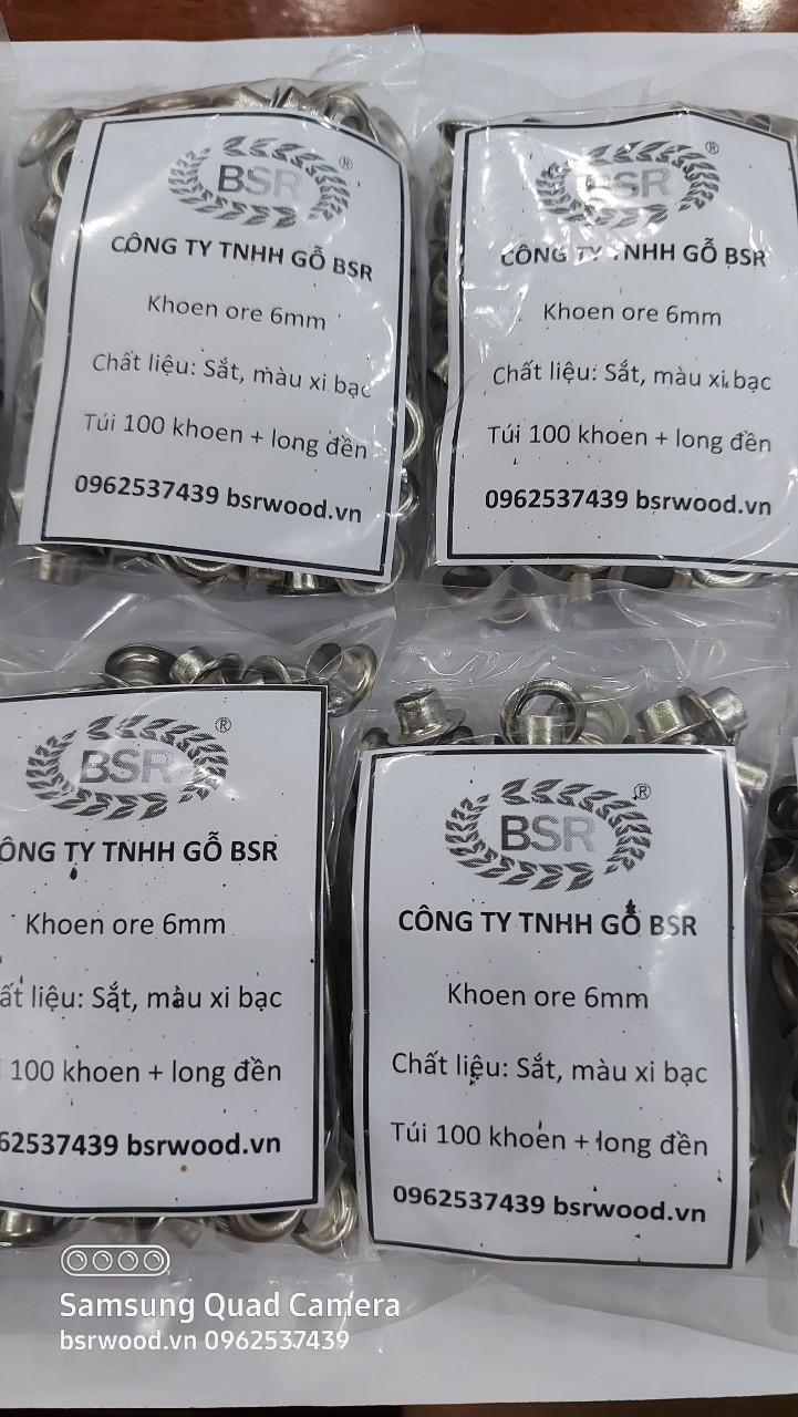 [HCM]Khoen ore 6mm Khuy mắt cáo đóng bạt bấm bạt bấm túi giấy Bằng sắt Túi 100 cái + 100 long đền