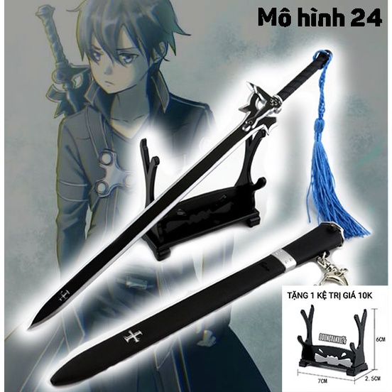 [Thép không gỉ] Mô hình móc khóa Kirito Sword art Online Thanh Kiếm Elucidator mạnh ƞhất trong Anime