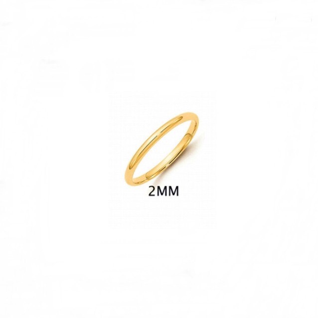 Nhẫn trơn titan mạ vàng 18k kiểu dáng thanh lịch bóng loáng sang trọng