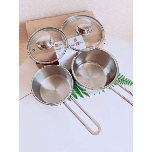 Quánh nấu bột cho bé chính hãng Fivestar 16cm -18cm chất liệu inox 304 dày dặnsử dụng trên mọi loại 