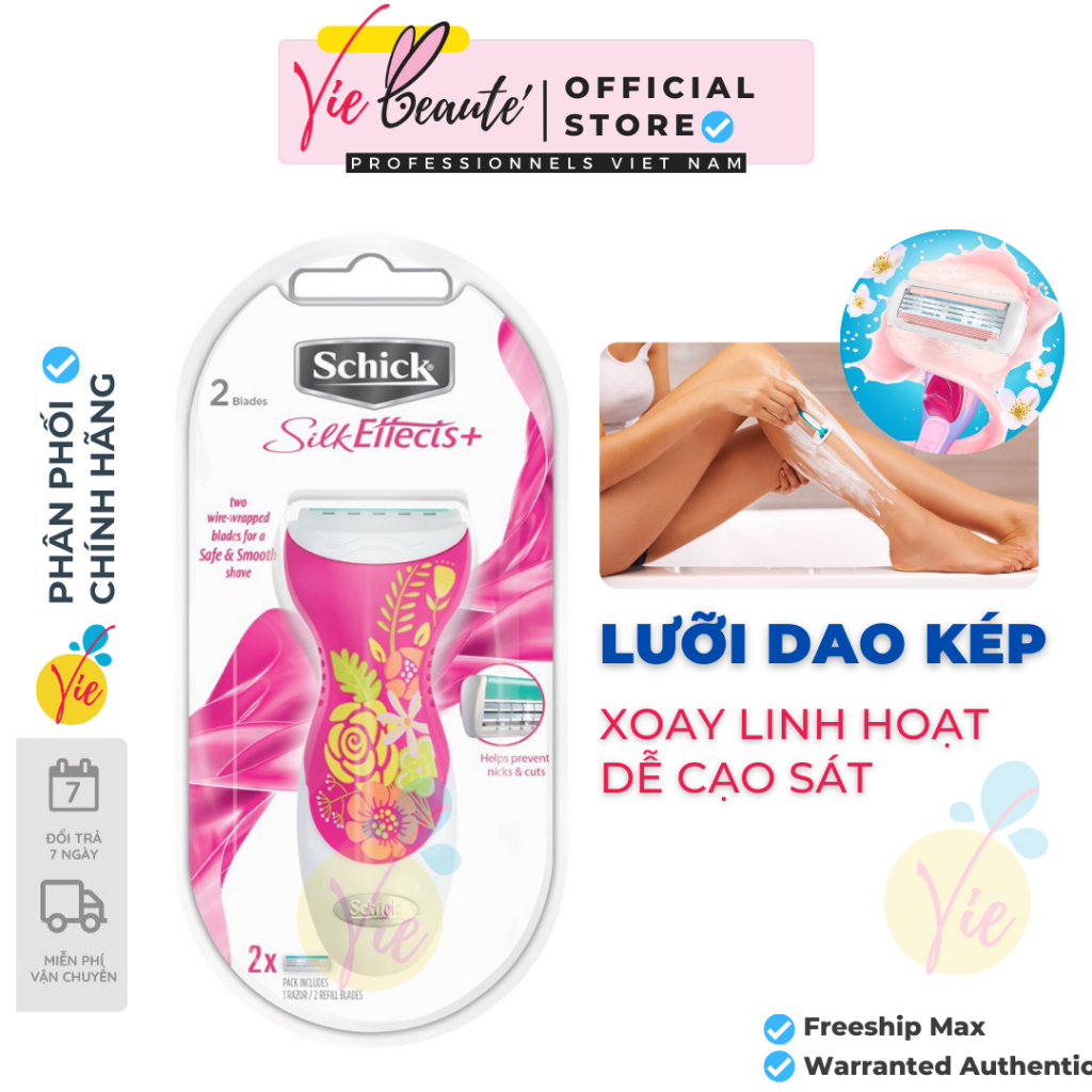 Dao Cạo Cho Nữ Schick Effect + 2S – Bộ Dao Cạo Schick + 02 Lưỡi