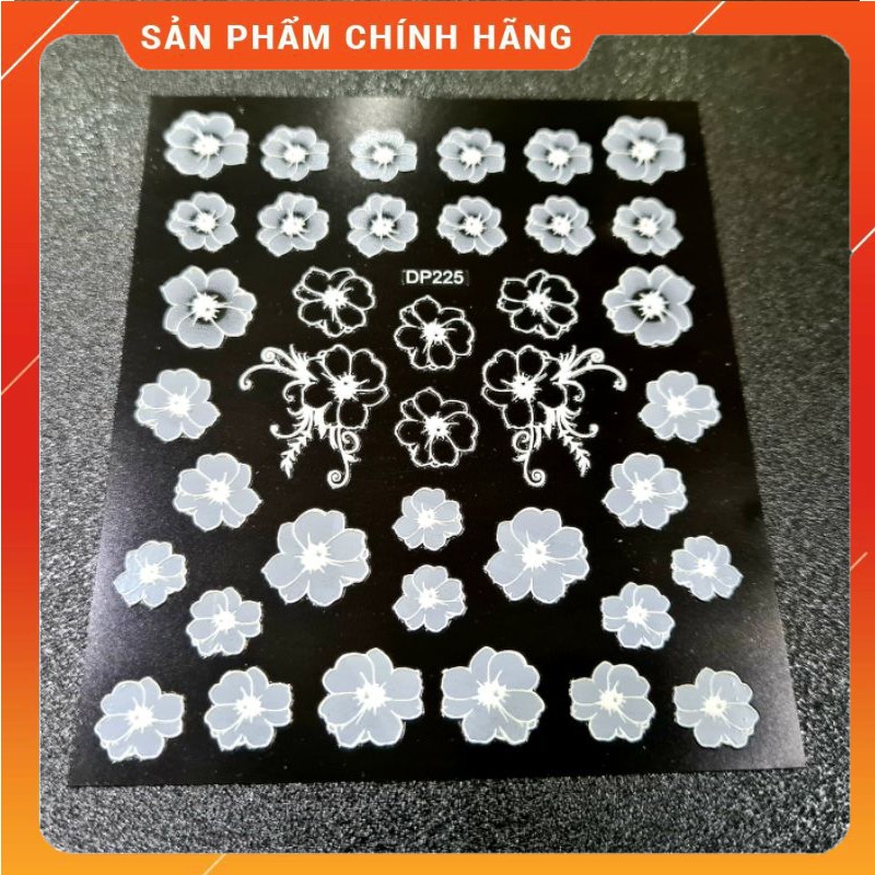 STICK HOA TRẮNG - MẪU HOA NỔI DÁN MÓNG TAY SIÊU ĐẸP