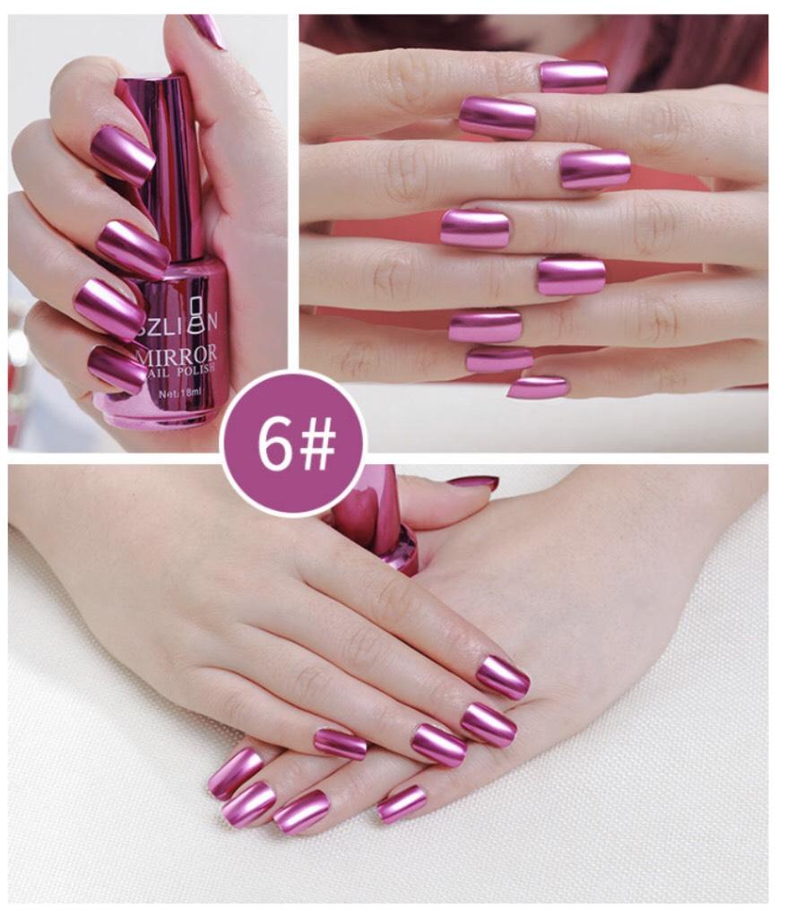 [HCM]Sơn Móng Tay Mau Khô Hiệu Ứng Ánh Kim Tráng Gương SZLIAN 18ML