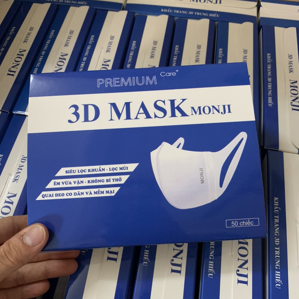 Khẩu trang y tế LV 3d mask kháng khuẩn chính hãng trắng kiểu hàn quốc hộp 50 cái