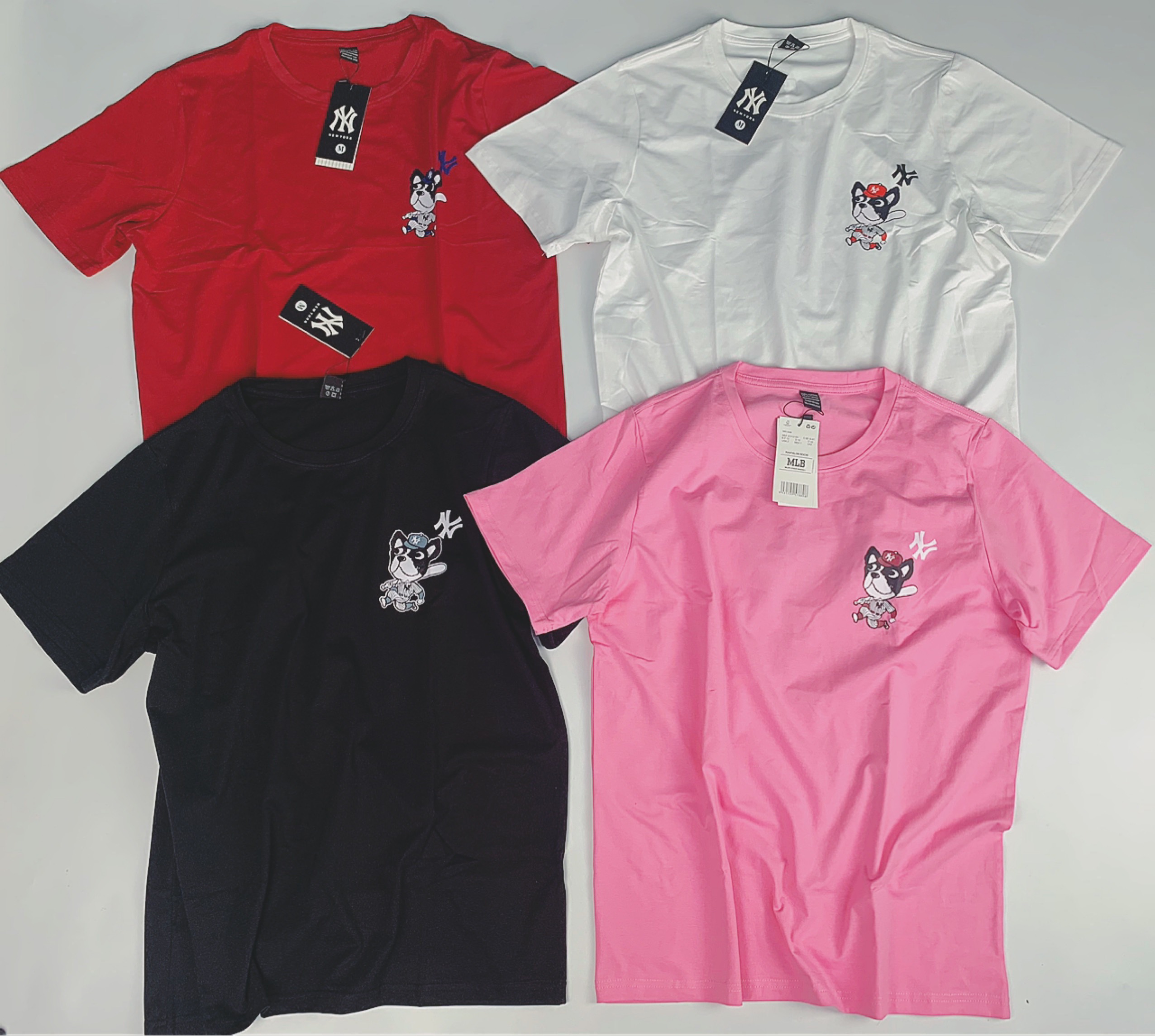 [Chất Mịn Đẹp] Áo Cotton Nữ Tay Ngắn Hình Chú Chó Bóng Chày Siêu Kute