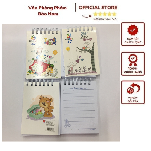 Sổ Lò Xo A7 Dày Gáy Dọc Hoặc Ngang 200 Trang