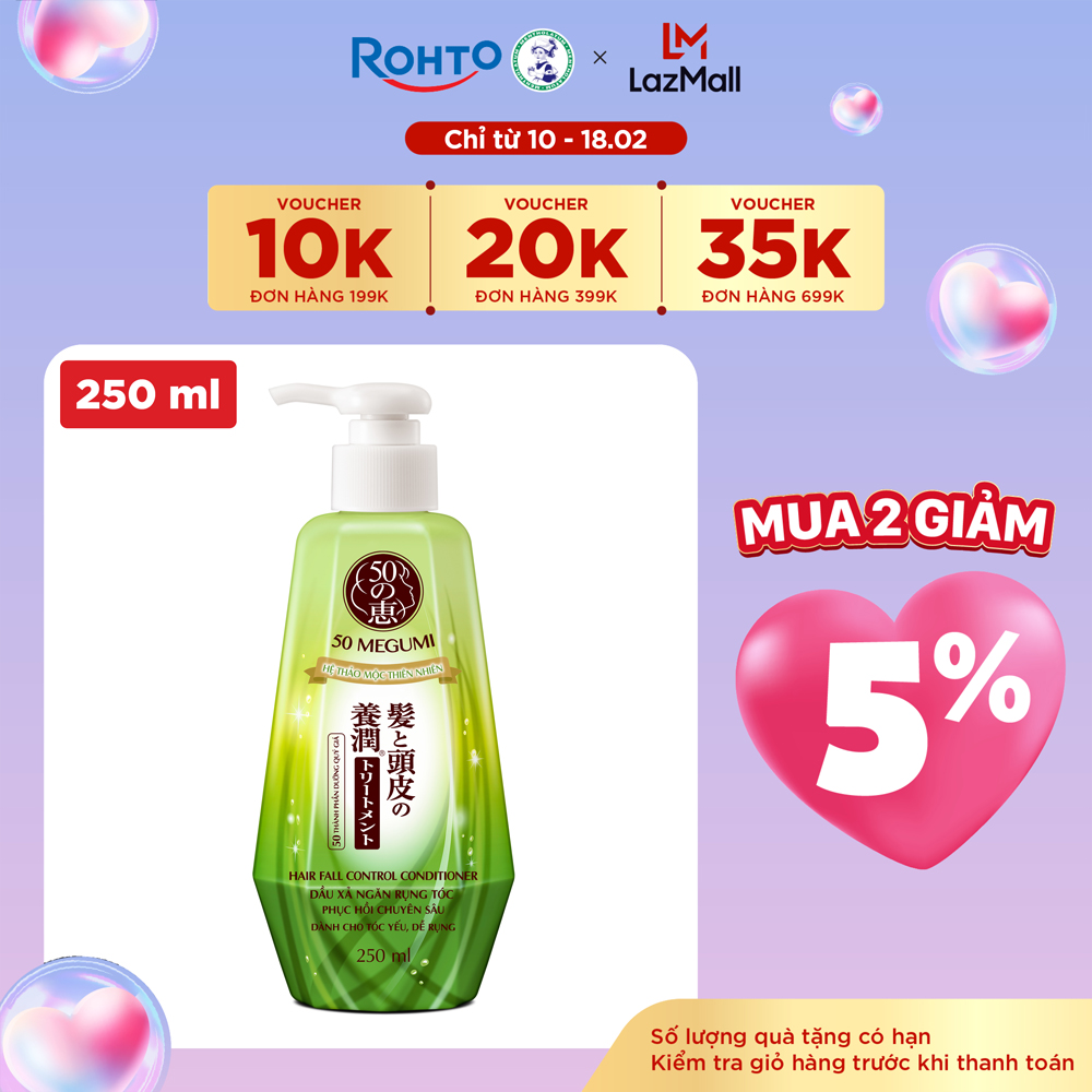 Dầu xả ngăn rụng tóc dưỡng tóc 50 Megumi Hair Fall Control Conditioner