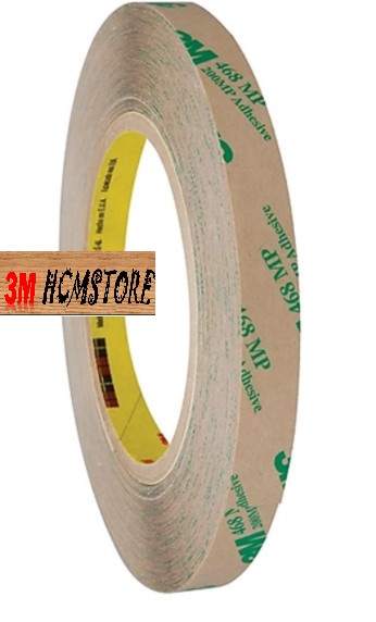 3M 468MP loại 200MP khổ 15mm dài 55met - BĂNG KEO HAI MẶT MỎNG chịu nhiệt cao dính tốt các ứng dụng