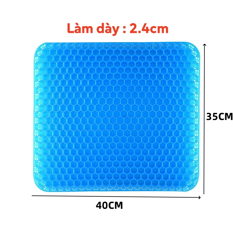 Đệm Ngồi Gel Silicon Tổ Ong Cao Cấp Nệm Lót Ghế 3D Thoáng Khí Mềm Mại Chống Mỏi Lưng