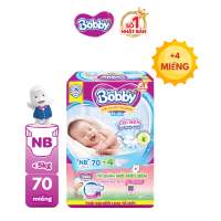 [QUÀ MỚI] [0H 25.9 - 29.9]Tã dán Sơ sinh Bobby XS70 mới + tặng kèm 4 miếng tã quần mở một bên size NB/NB-S