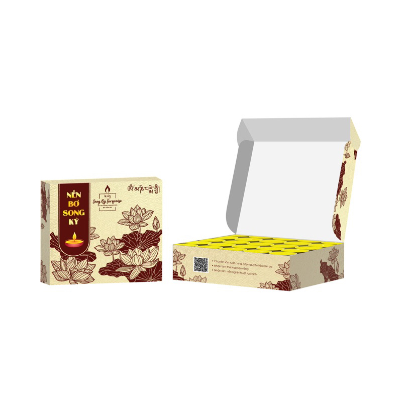 Tealight Hộp 100 Viên - Cháy 3– 4 Giờ Không Khói Đen Không Gây Mùi Khó Chịu - Nến Bơ Đang Phật - Nến Bơ Song Kỳ