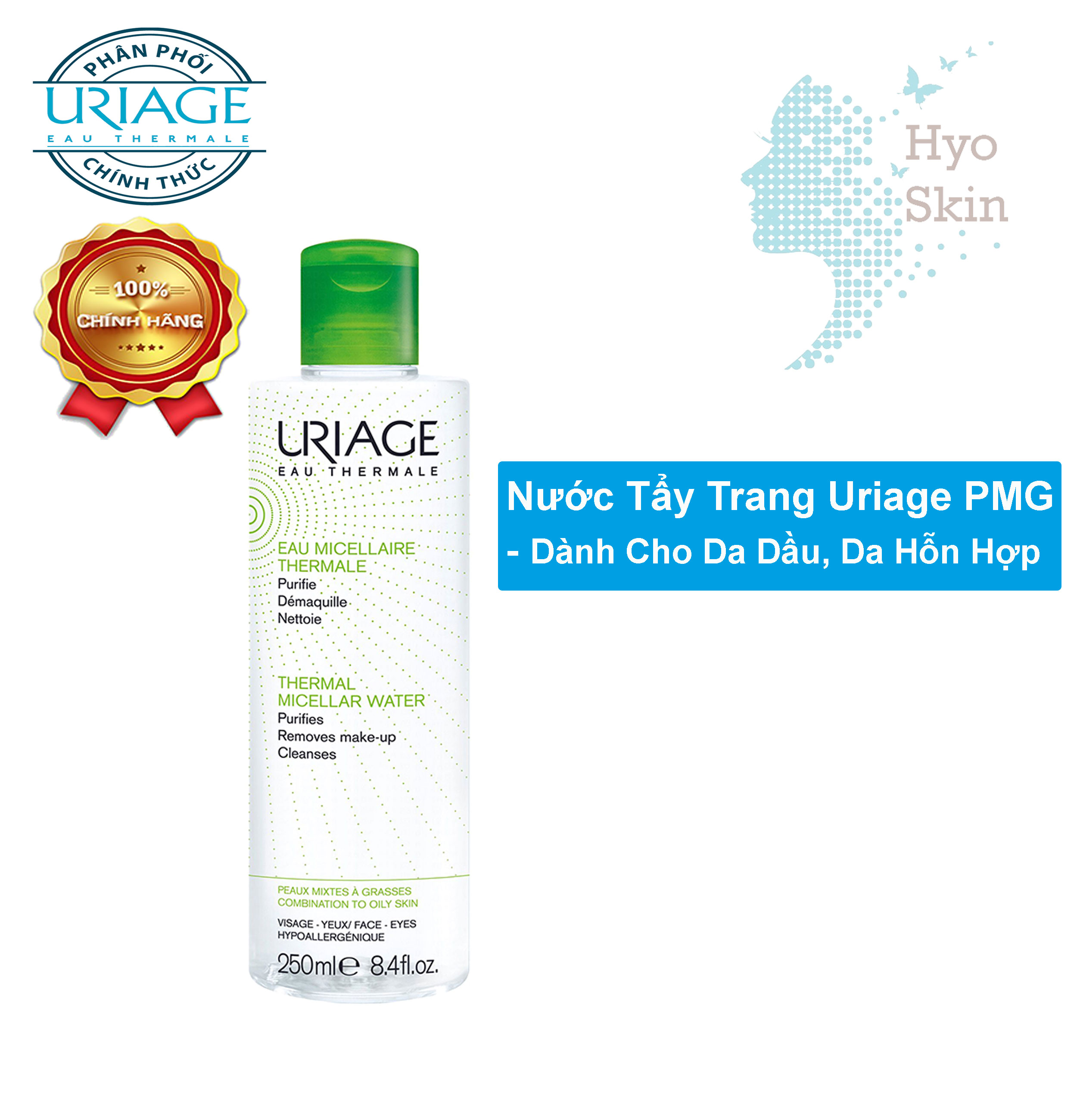 [Hcm][Chính Hãng] Nước Tẩy Trang Uriage Dành Cho Da Dầu Da Hỗn Hợp Uriage Eau Micellaire Thermale Pmg