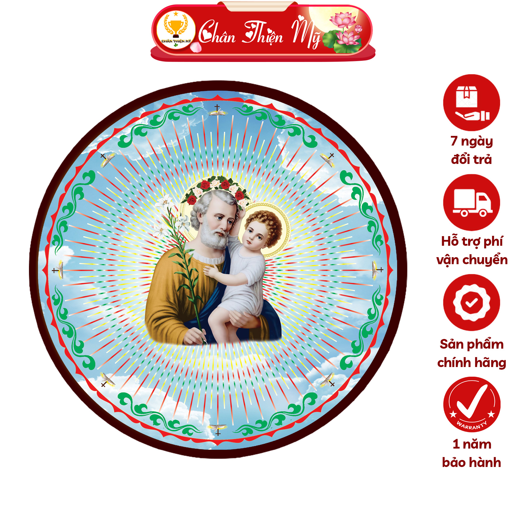 Hào Quang Cơ Công Giáo Chúa Giuse CHÂN THIỆN MỸ Đèn Trang Trí Bàn Thờ Cho Tượng Chúa Tượng Đức Mẹ HQ