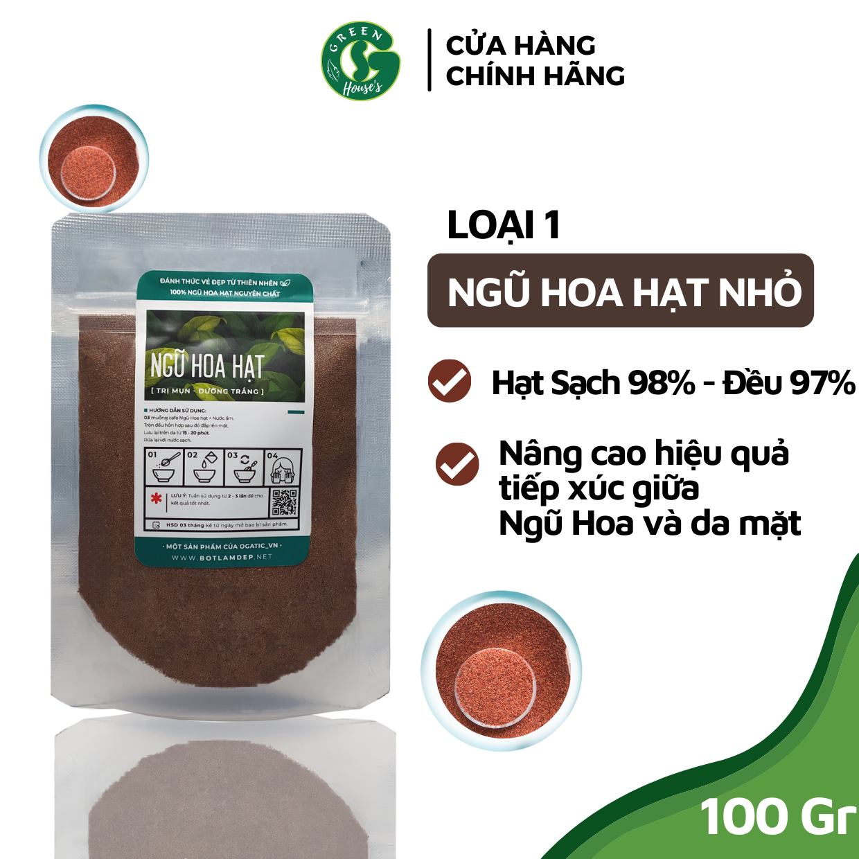 [HCM]Ngũ hoa hạt Organic ( hạt ngũ hoa hạt đình lịch ) Hút Mụn Ẩn Hiệu Quả Giúp Da Căng Bóng Trắng Mịn Tự Nhiên 100Gr - Handmade B1.001