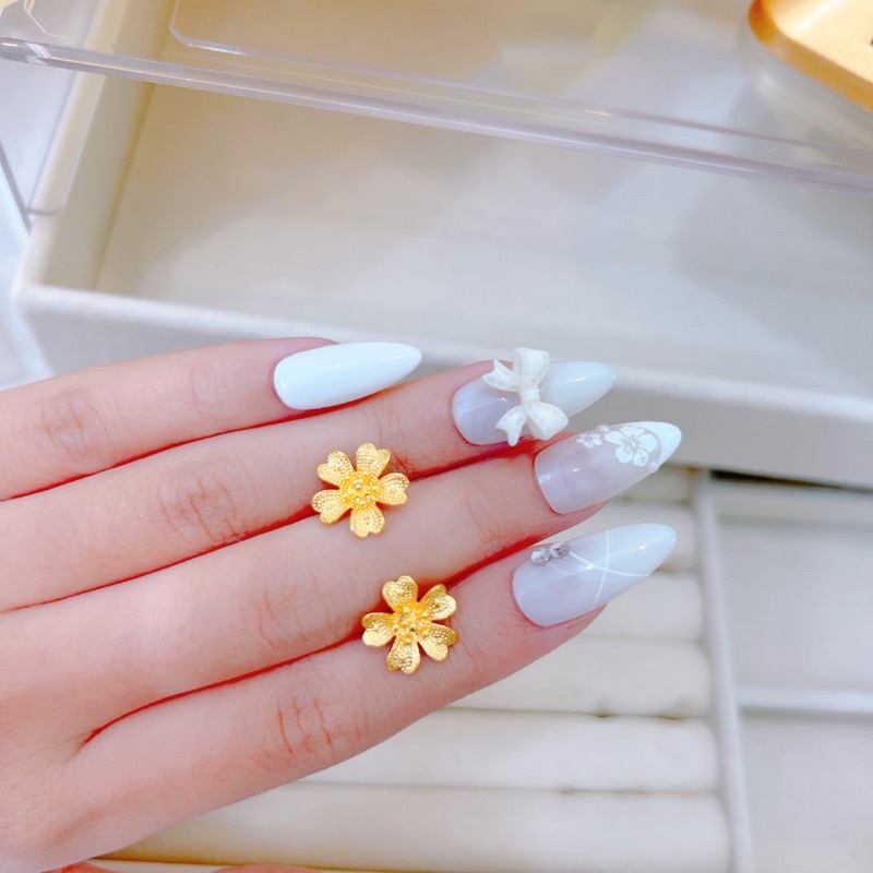 Bộ kiềng cưới cô dâu hoạ tiết hoa mai mạ vàng 24k Kami