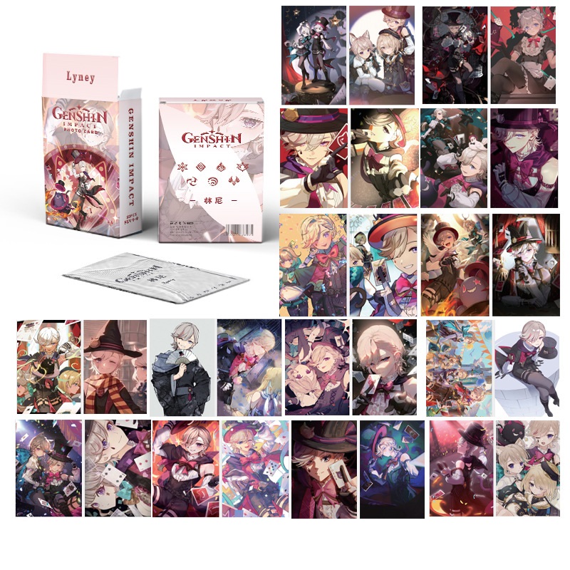 Bộ 50 Tấm Thẻ Ảnh Lomo Game Anime Genshin Impact Raiden Shogun Yae Miko Ganyu Ayaka Hu Tao Shenhe Eu