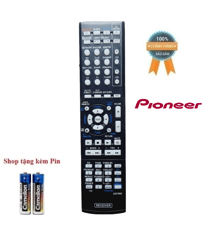 [Hàng chất lượng cao BH 1 năm]Remote điều khiển dàn âm thanh Pioneer AXD7692 AV VSX-43 VSX-823 VSX-528 VSX-828 VSX-1023 VSX-1015-S- Hàng chính hãng
