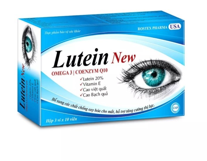 Viên uống bổ mắt Lutein New Omega 3 giảm khô mắt mờ mắt mỏi mắt tăng cường thị lực - Hộp 30 viên