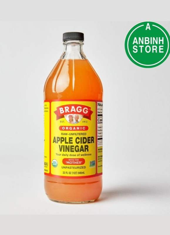 Date 08/2030 Giấm táo hữu cơ Bragg Mỹ 946ml - Organic Apple Cider Vinegar 32 OZ USA