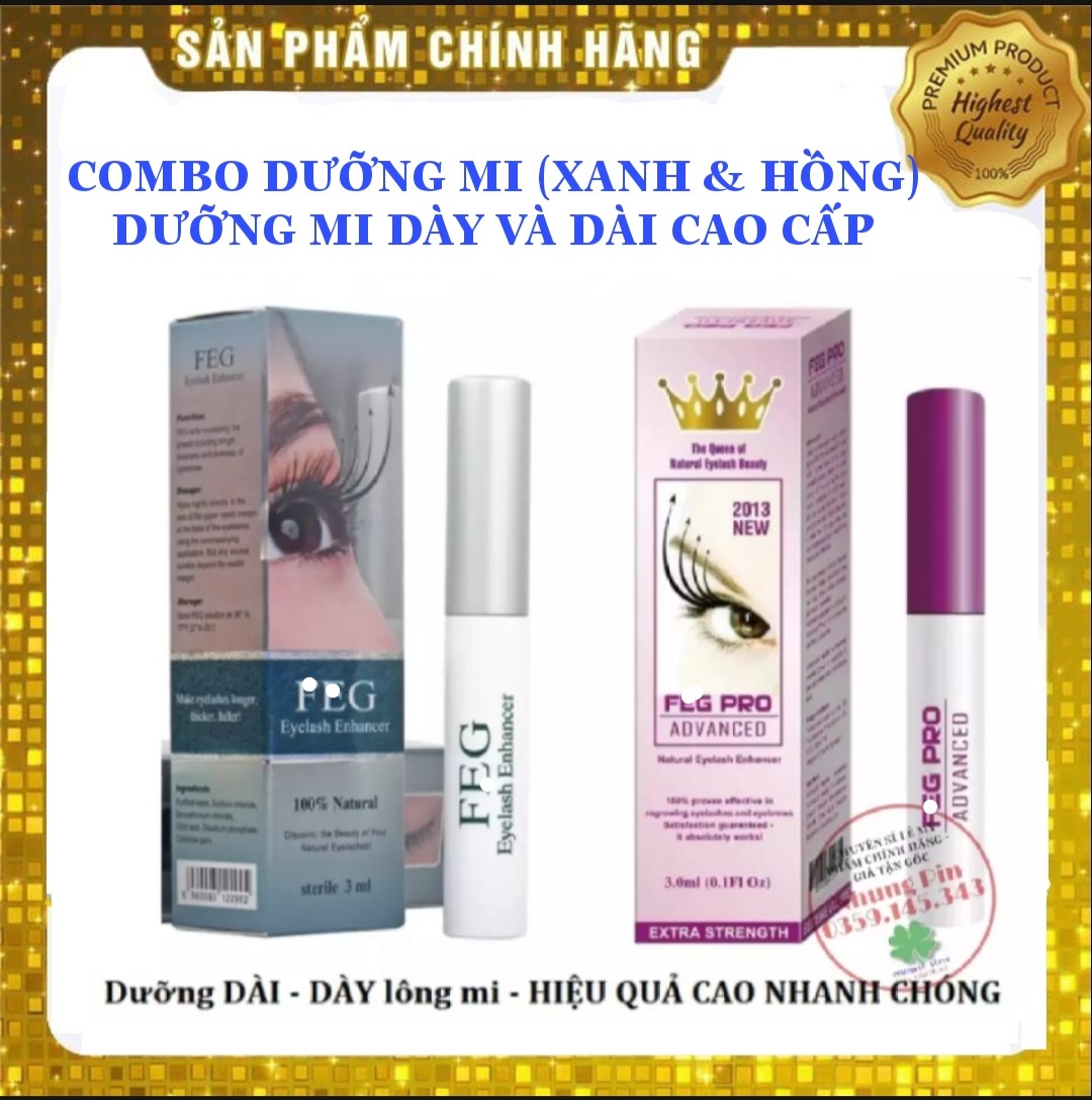 Combo Dưỡng Mi Dày Và Dài - Combo Dưỡng Mi Lông Mày Đậm Cong Tự Nhiên