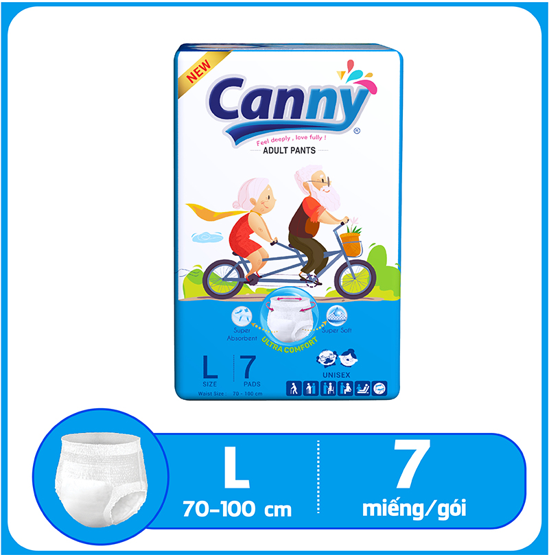 [Hcm]Tã Bỉm Quần Người Lớn Canny Siêu Thấm Size L7 (7 Miếng)