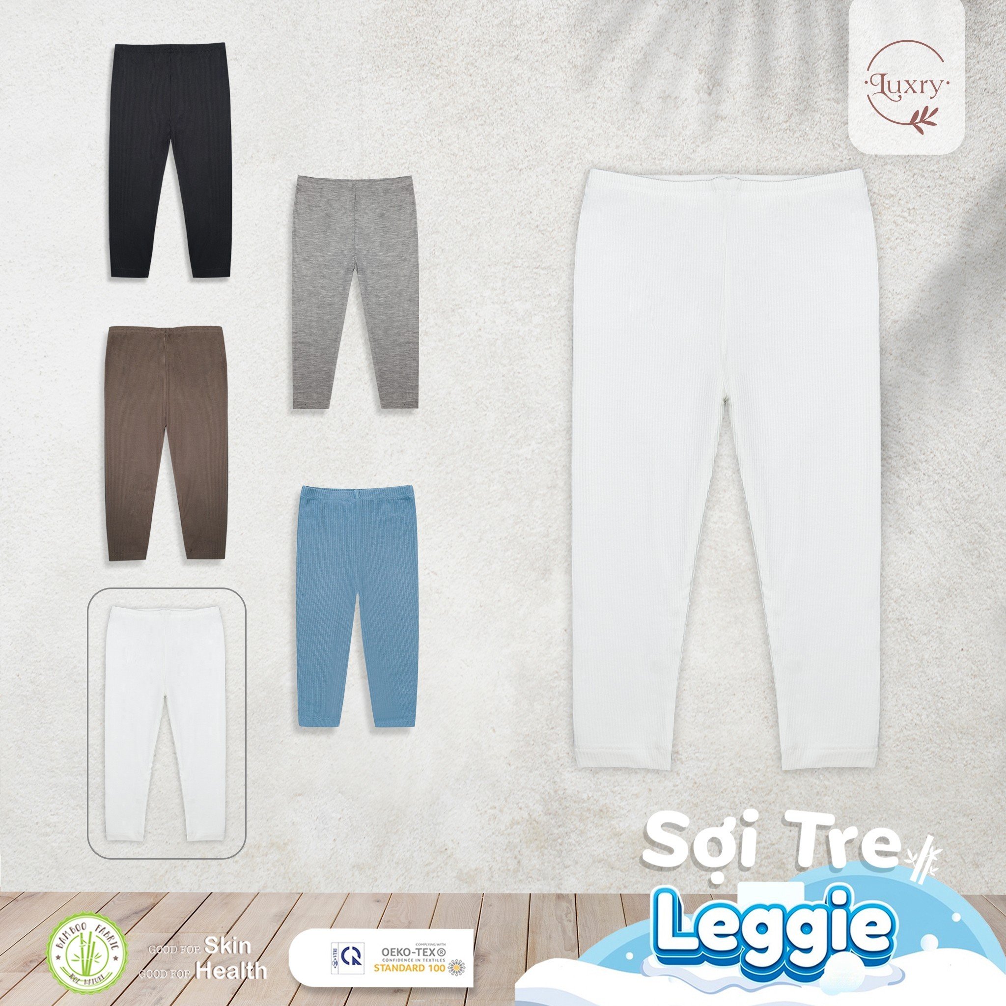 Quần legging dài cho bé gái từ vải sợi tre cao cấp Luxry ôm dáng bảo vệ giữ ấm đôi chân