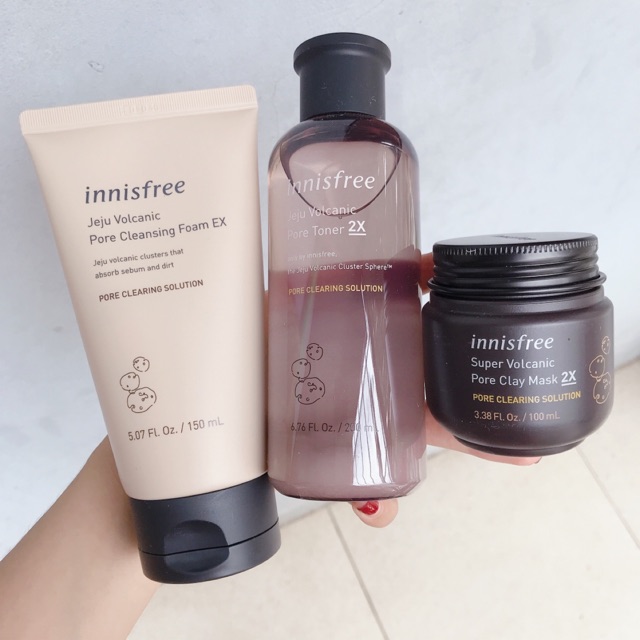 [COMBO TRO NÚI LỬA INNISFREE ] Toner + Sữa Rửa Mặt + Mặt Nạ Đất Sét Innisfree