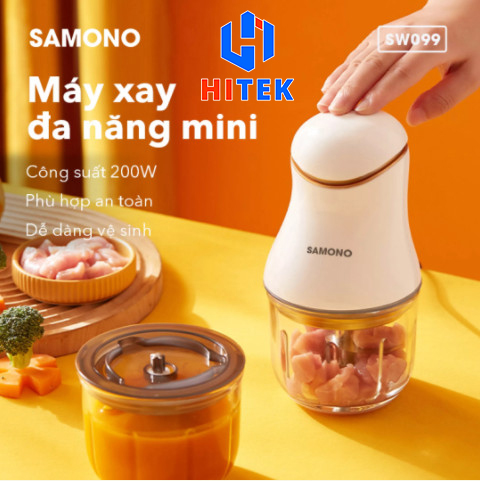 Máy xay thực phẩm mini đa năng SAMONO SW099 xay thịt tỏi ớt công suất 200W - Hàng chính hãng
