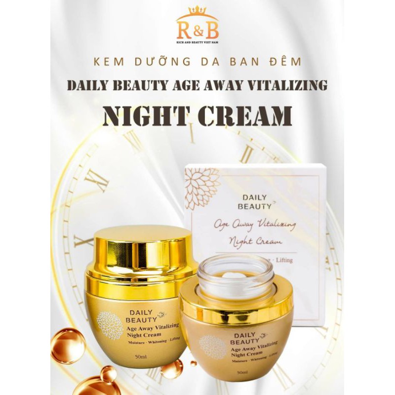 [Chính Hãng] Kem Dưỡng Ban Đêm Daily Beauty Age Away Vitalizing Night Cream R &B