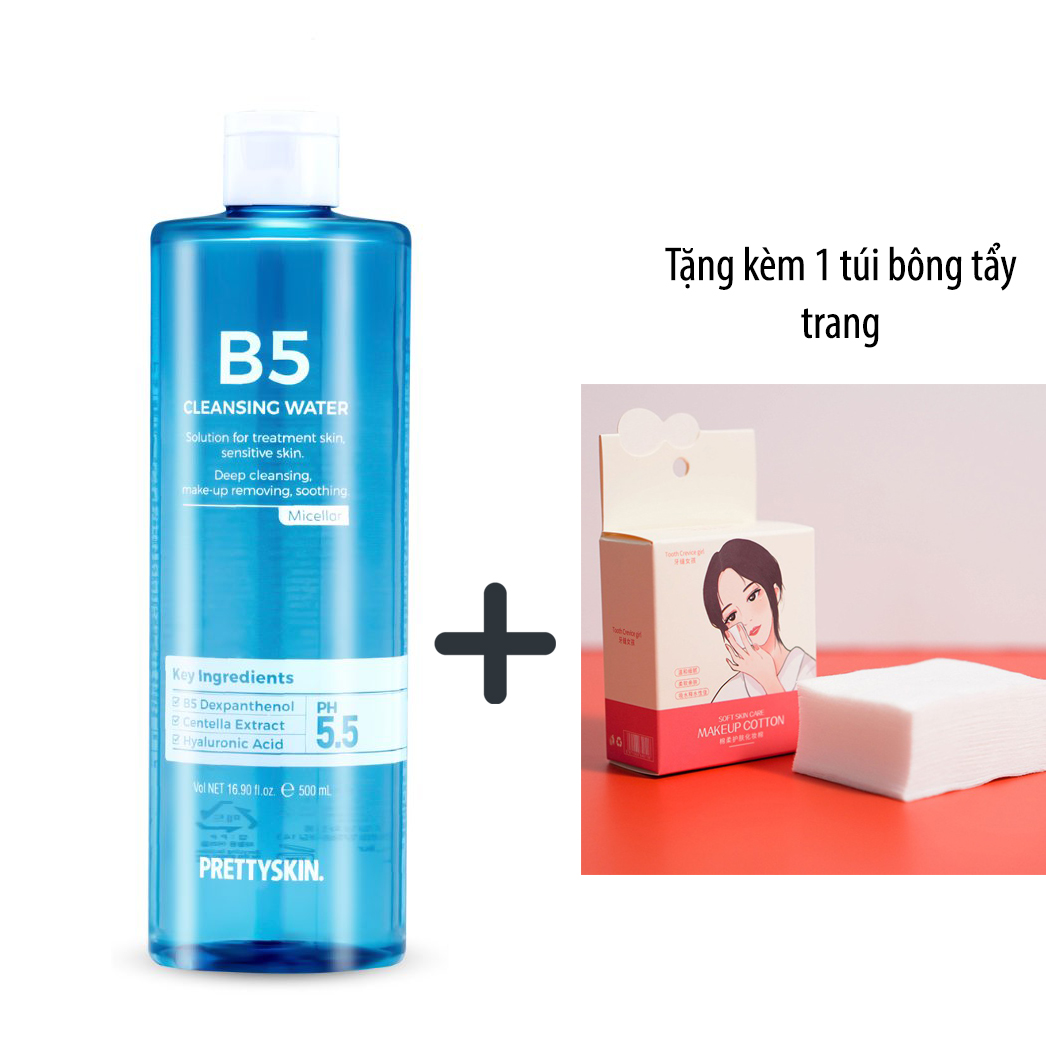 Nước tẩy trang dưỡng ẩm dịu nhẹ B5 Pretty Skin Cleansing Water dành cho da nhạy cảm da treatment 500ml